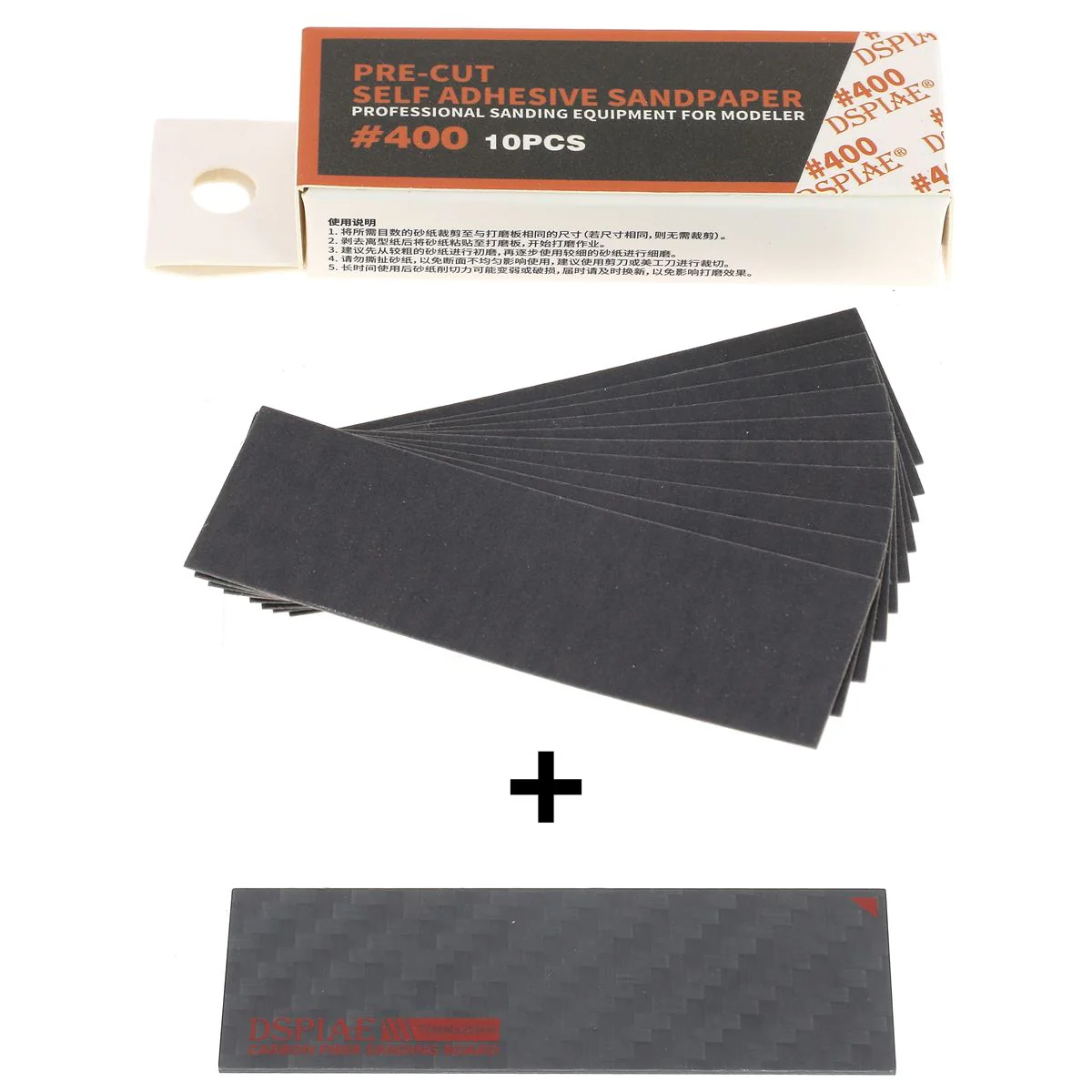 1 cale à poncer en carbone + 10 papiers de verre 25x75mm - Image 5