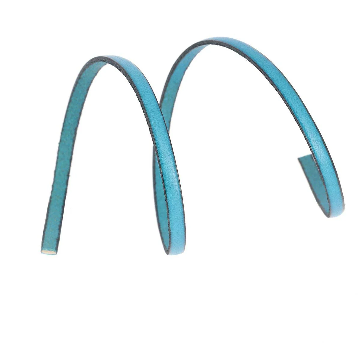 Lacet en cuir plat 5mm tranches noires - Les 10 cm - Image 12