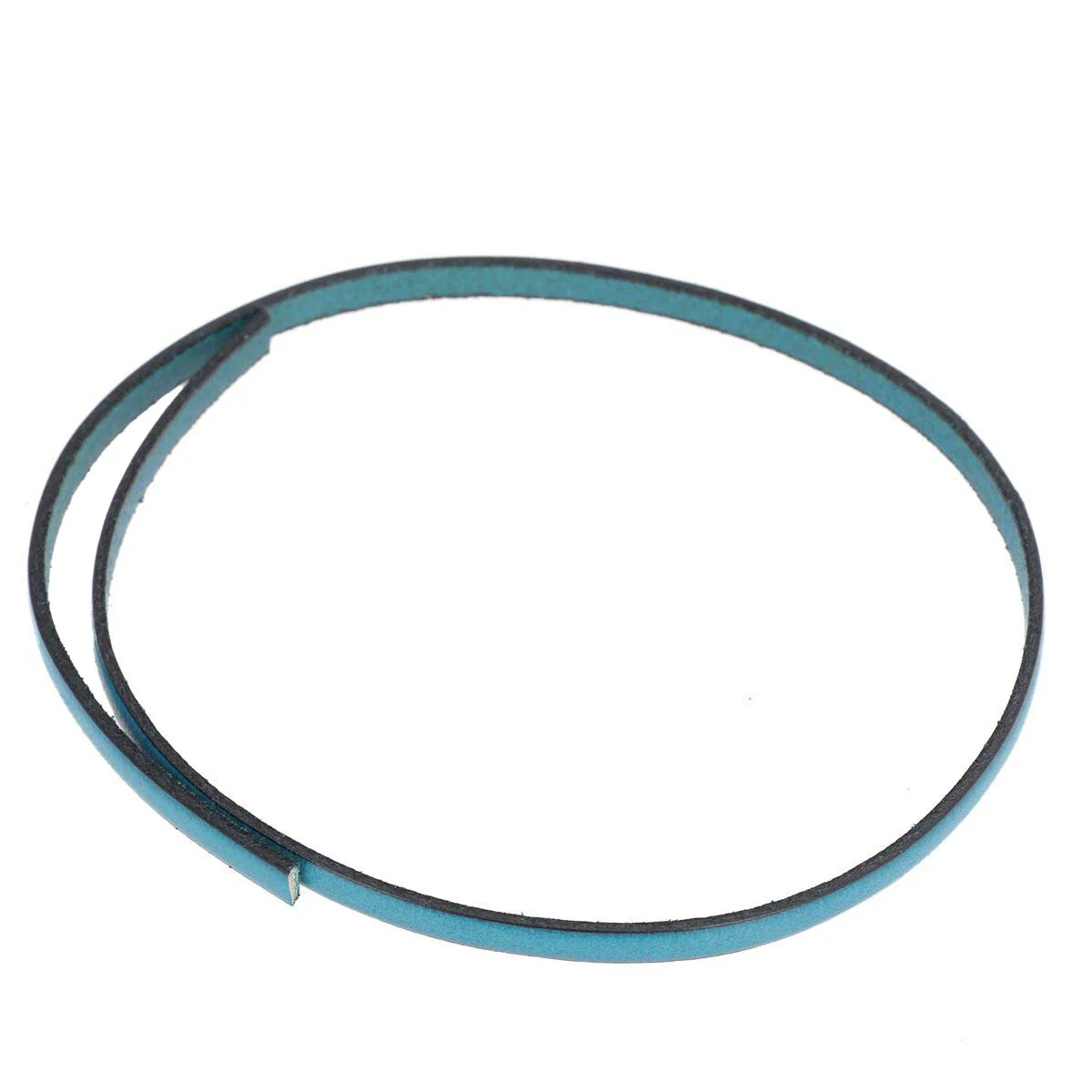 Lacet en cuir plat 5mm tranches noires - Les 10 cm - Image 13