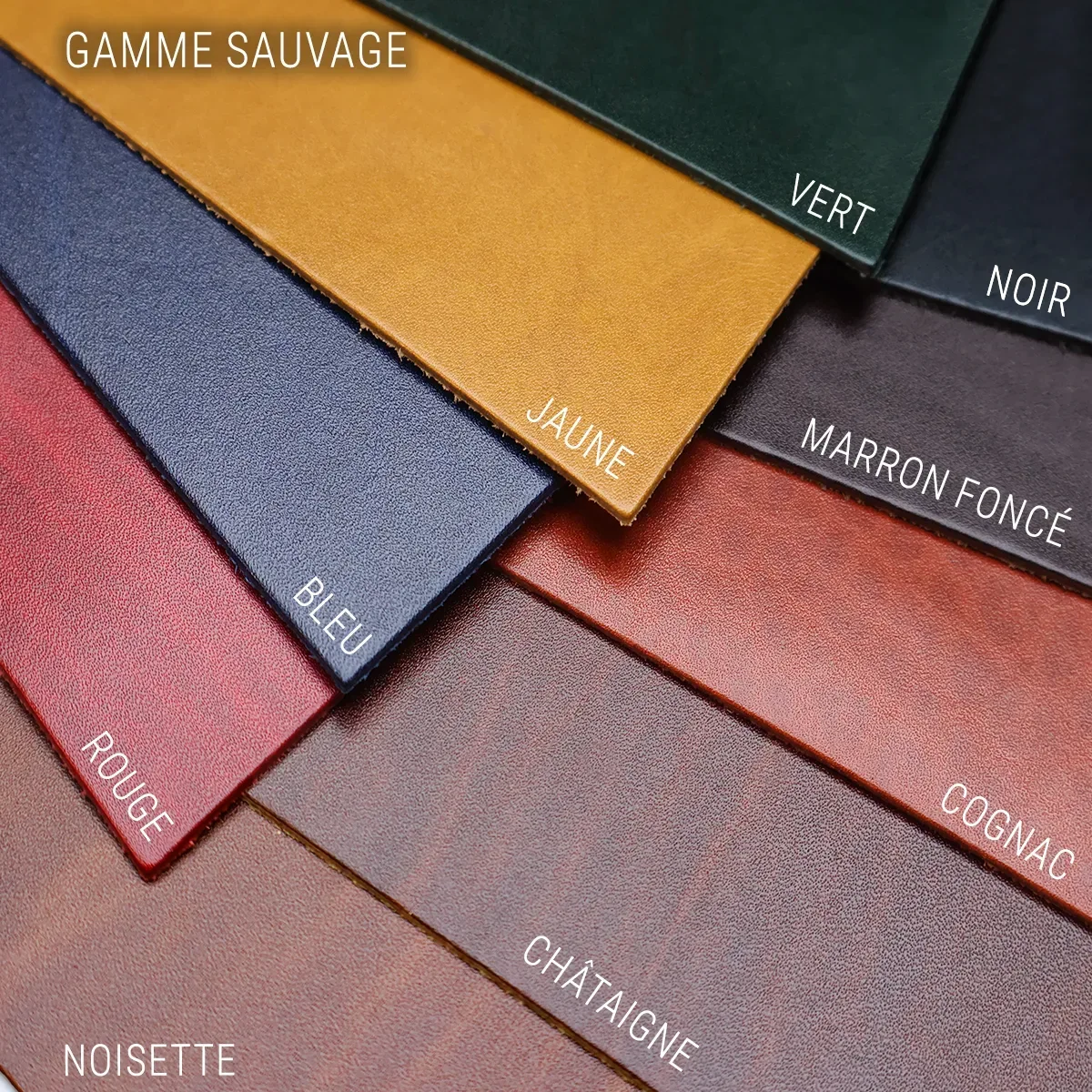 Morceau de cuir de collet tannage végétal SAUVAGE - CHÂTAIGNE - Image 4