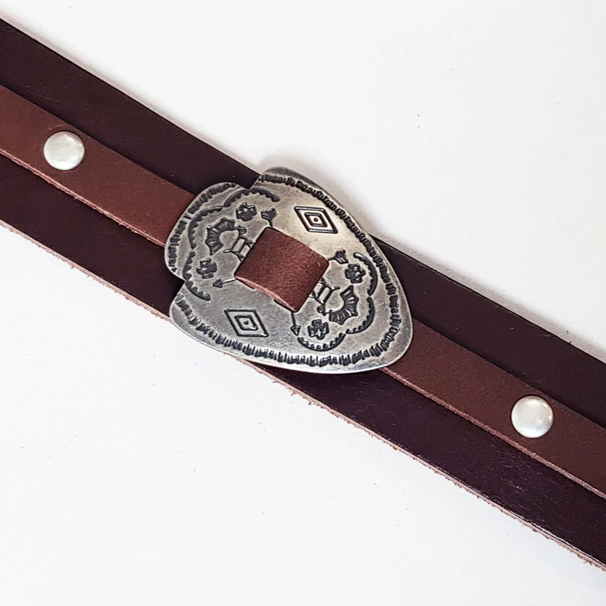 6 Conchos à lacer APACHE - 33x44 mm - Vieux Nickel - Image 2