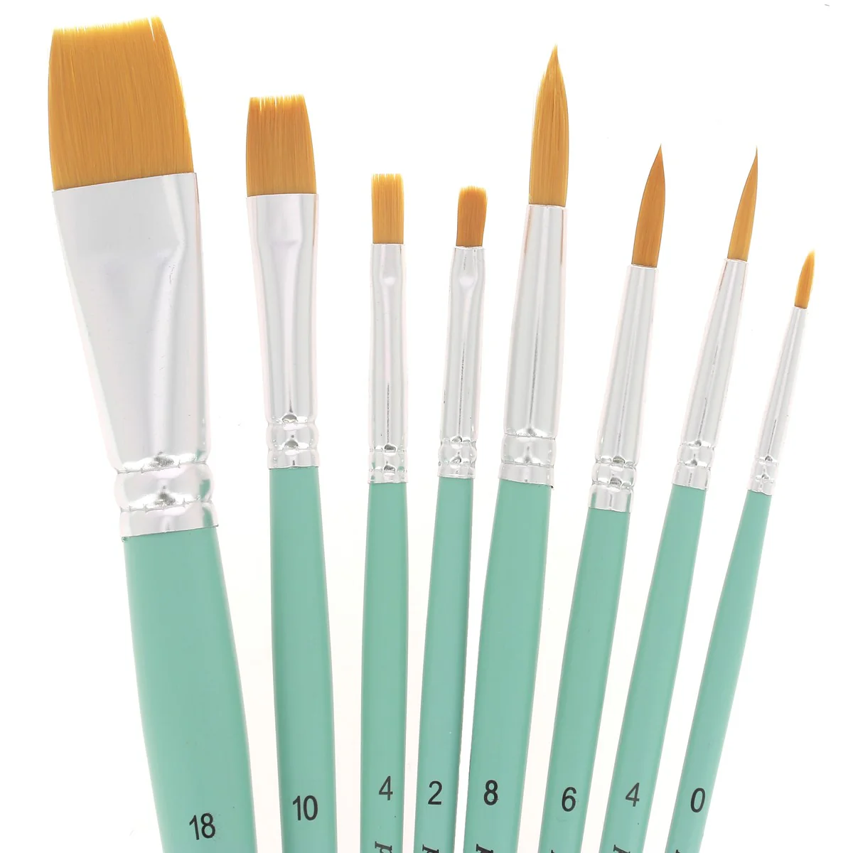 Set de 8 pinceaux acrylique polyamide doré - Ronds et Plats - Pébéo - Image 3