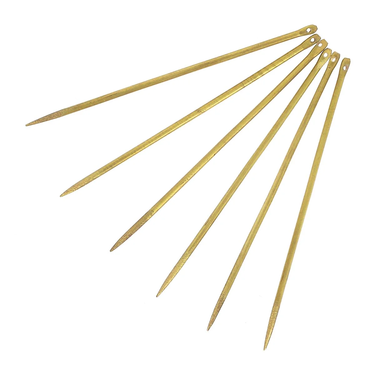 Lot de 6 aiguilles médiévales en laiton à bouts pointus - Image 2