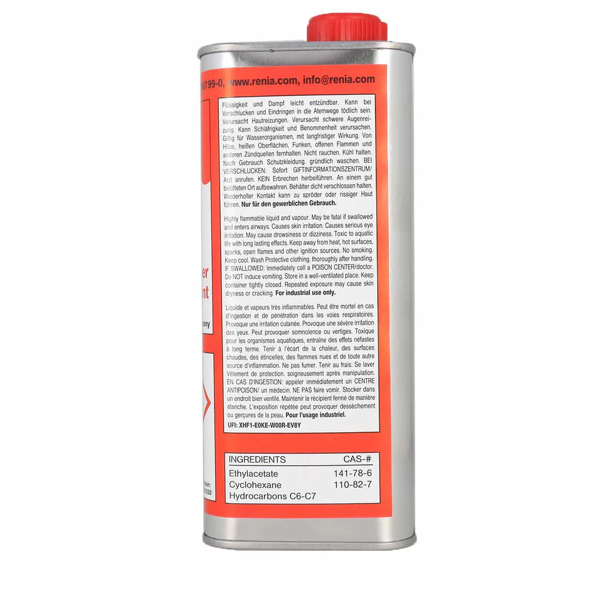 Bidon de diluant pour colle néoprène - RENIA - 1 litre - Image 2