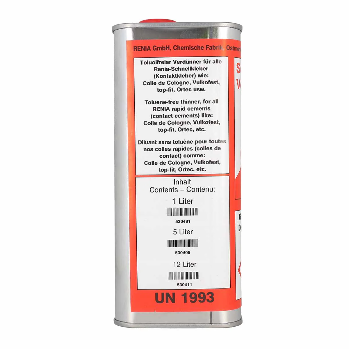 Bidon de diluant pour colle néoprène - RENIA - 1 litre - Image 3
