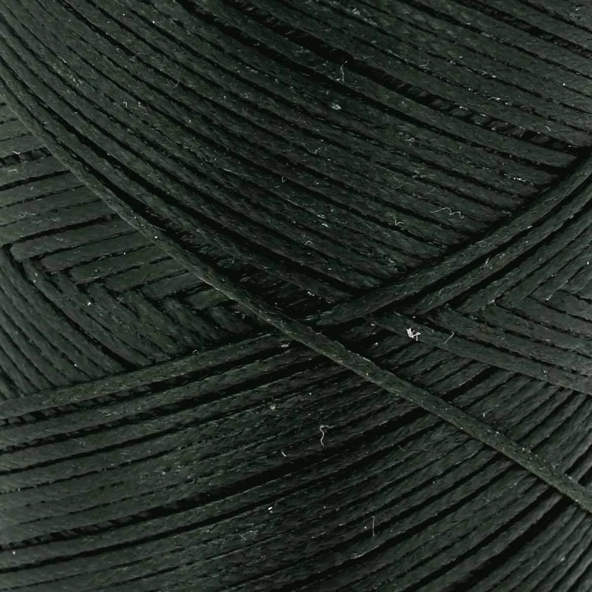 Bobine de 100m de fil polyester tressé et ciré - Diam 0,8mm - VERT FONCÉ - Image 2
