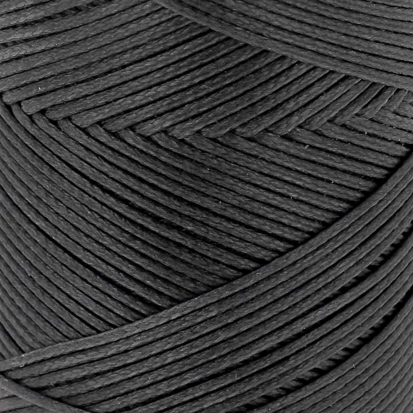 Bobine de 100m de fil polyester tressé et ciré - Diam 0,6mm - GRIS FONCÉ - Image 2