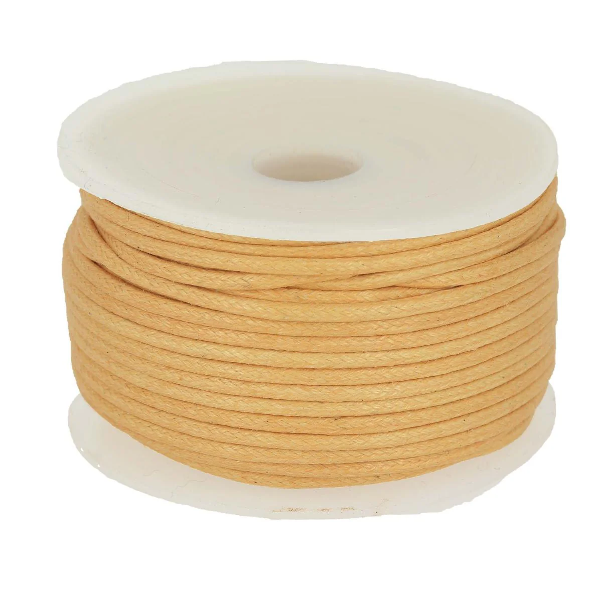 Bobine de 25m de cordon en coton tressé ciré - BEIGE - 2mm