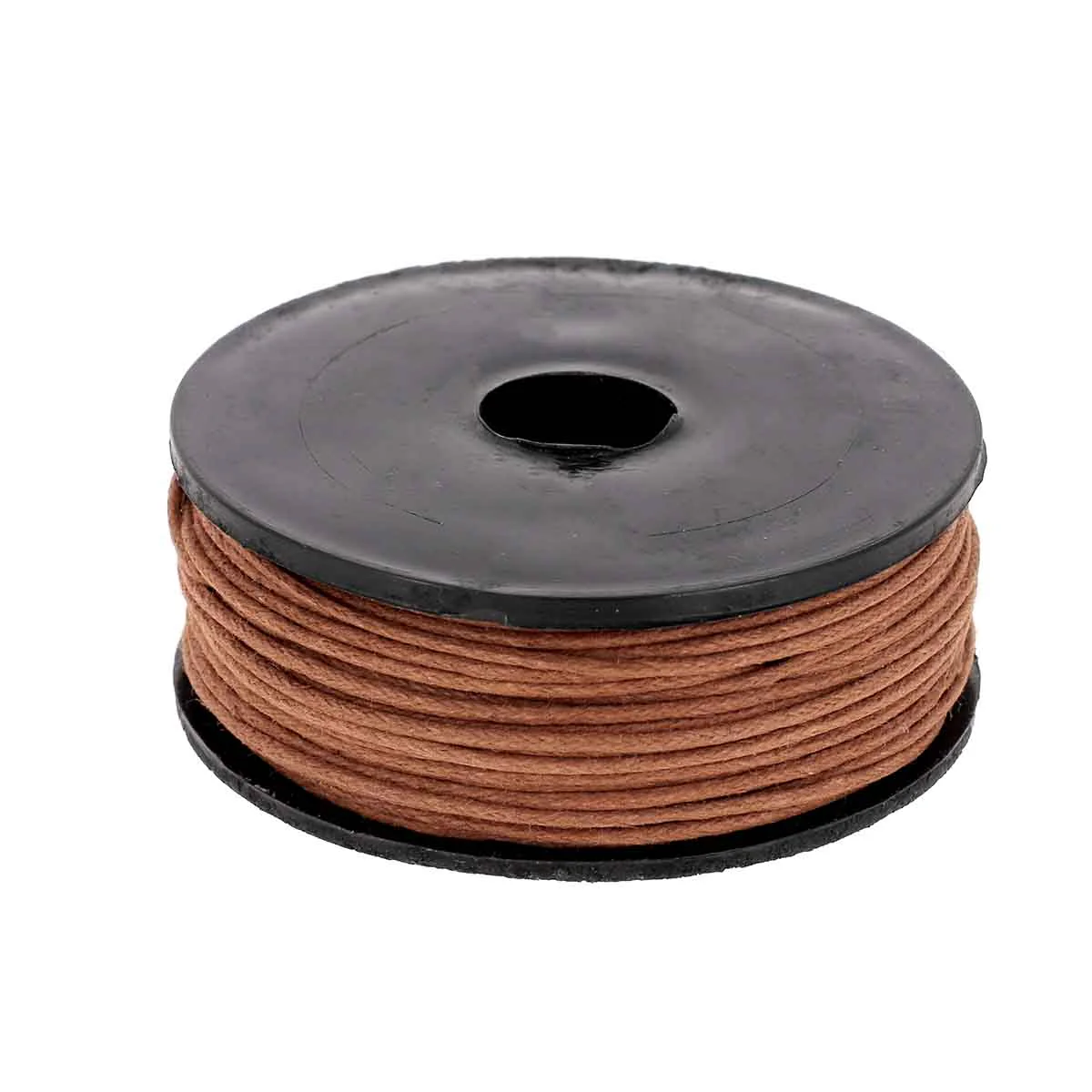 Bobine de 25m de cordon en coton tressé ciré - Diamètre 1mm - MARRON CLAIR