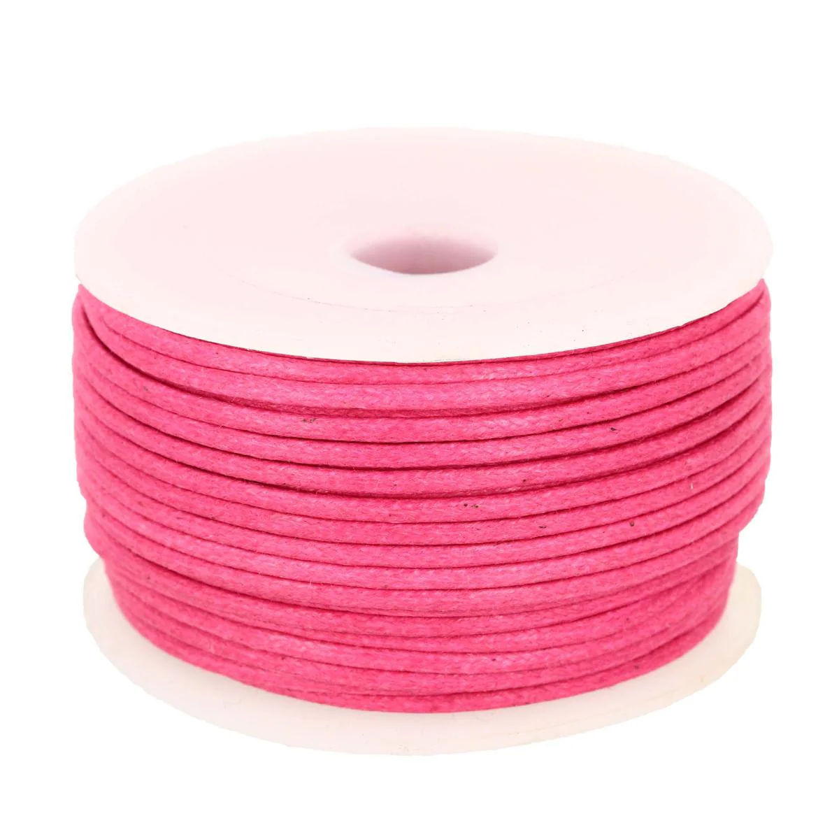 Bobine de 25m de cordon en coton tressé ciré - ROSE FUCHSIA - Image 3