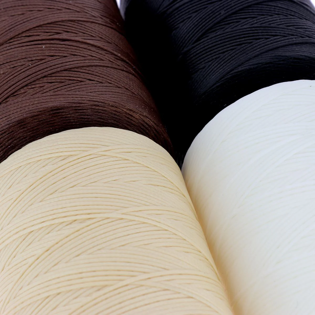 Bobine de 500m de fil polyester tressé et ciré - Diam 1,2mm - Beige - Image 3