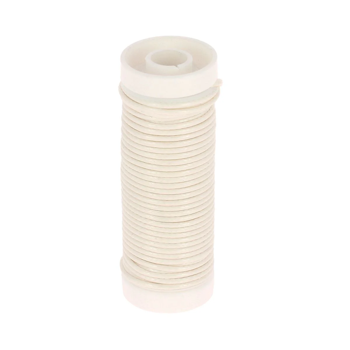 Bobine de 5m de coton ciré rond - Diamètre 1mm - BLANC 68016