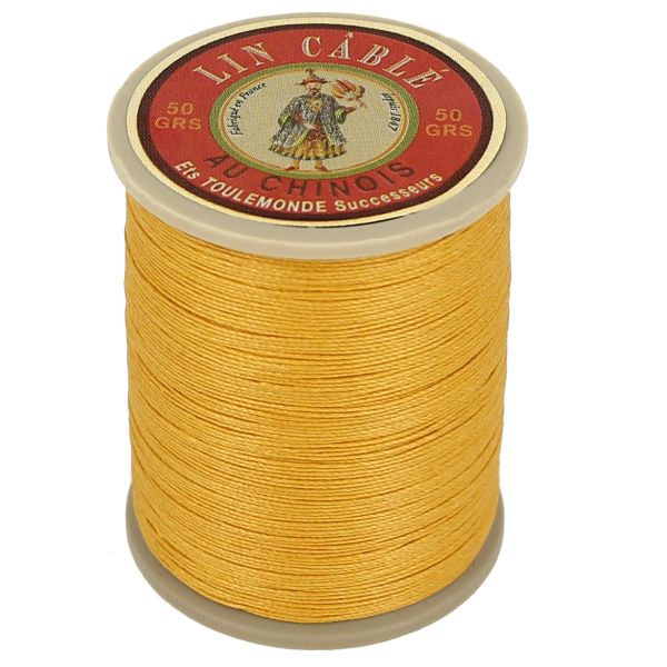 Bobine de 133m de fil de lin AU CHINOIS câblé glacé - 332 Jaune 508