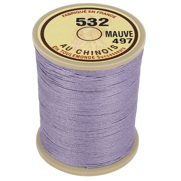 Bobine de 133m de fil de lin AU CHINOIS câblé glacé - 332 Mauve 497