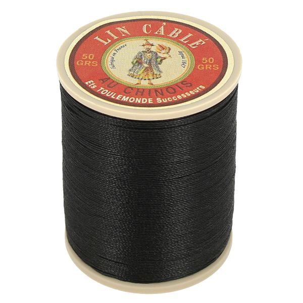 Bobine de 133m de fil de lin AU CHINOIS câblé glacé - 332 Noir 180
