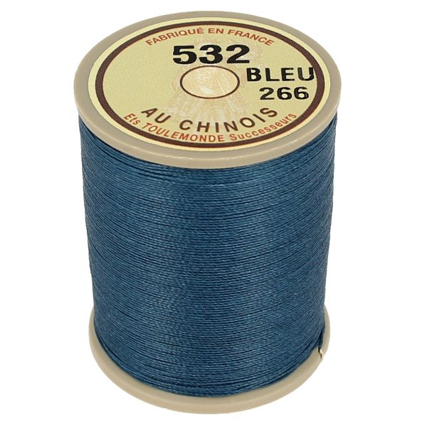 Bobine de 250m de fil de lin AU CHINOIS câblé glacé - 532 Bleu 266 - Image 4