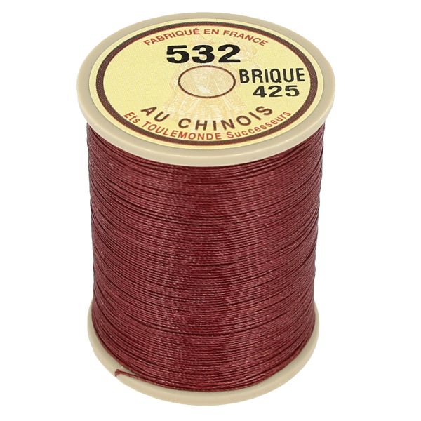 Bobine de 250m de fil de lin AU CHINOIS câblé glacé - 532 Brique 425