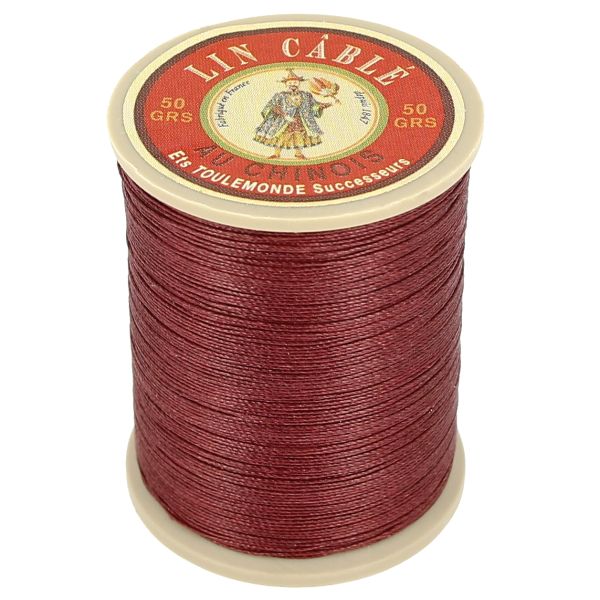 Bobine de 250m de fil de lin AU CHINOIS câblé glacé - 532 Brique 425 - Image 3