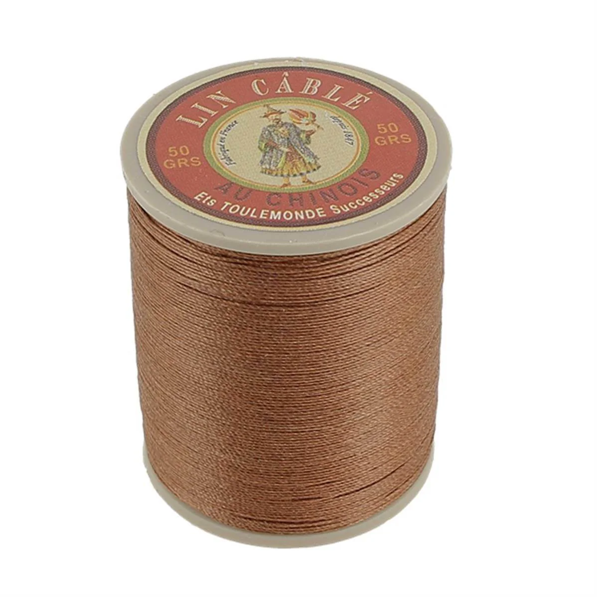 Bobine de 250m de fil de lin AU CHINOIS câblé glacé - 532 Bronze 374