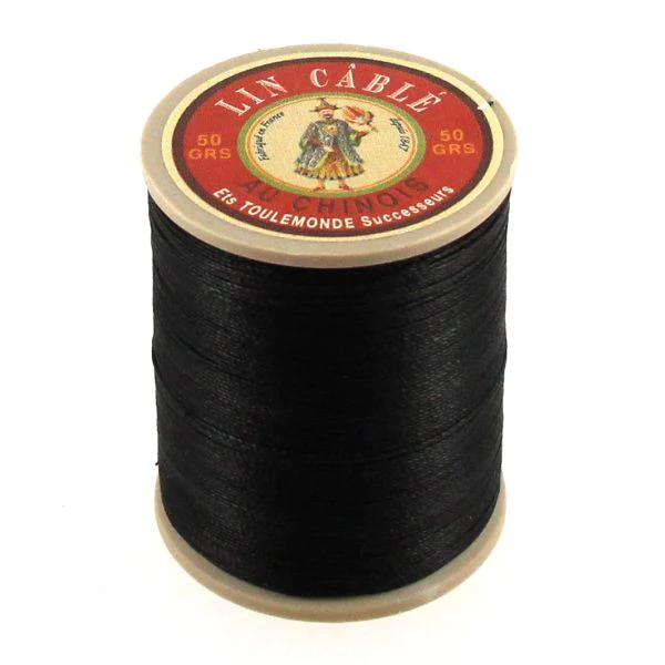 Bobine de 250m de fil de lin AU CHINOIS câblé glacé - 532 Noir 180 - Image 3