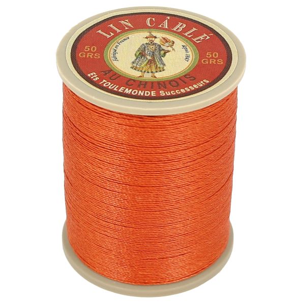 Bobine de 250m de fil de lin AU CHINOIS câblé glacé - 532 Orange 419 - Image 3