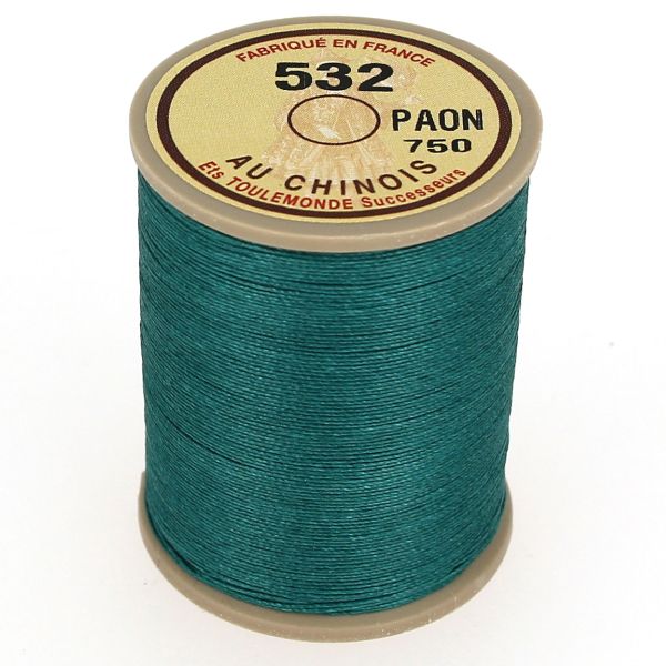 Bobine de 250m de fil de lin AU CHINOIS câblé glacé - 532 Paon 750