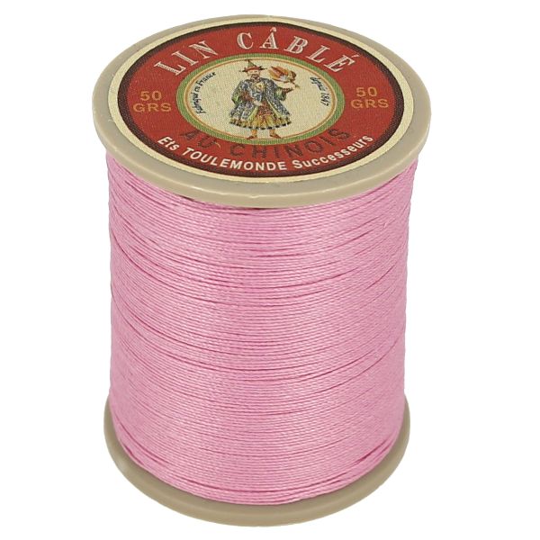 Bobine de 250m de fil de lin AU CHINOIS câblé glacé - 532 Rose 200 - Image 3