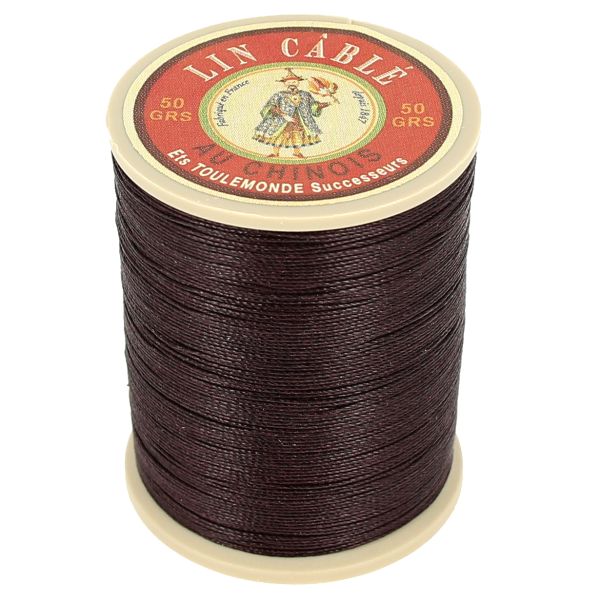 Bobine de 285m de fil de lin AU CHINOIS câblé glacé - 632 Terre 369