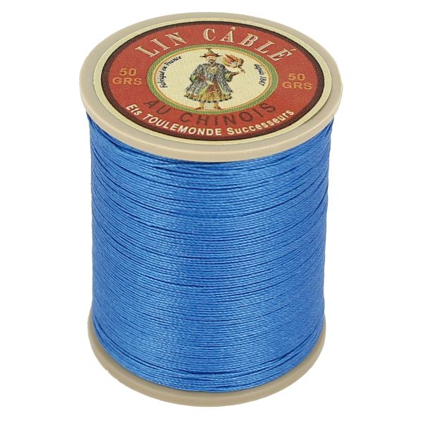 Bobine de 285m de fil de lin AU CHINOIS câblé glacé - 632 Bleu roy 665