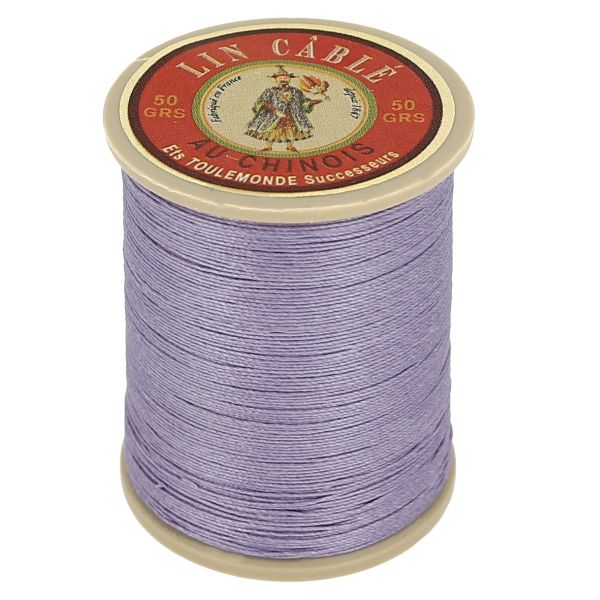 Bobine de 375m de fil de lin AU CHINOIS câblé glacé - 832 Mauve 497