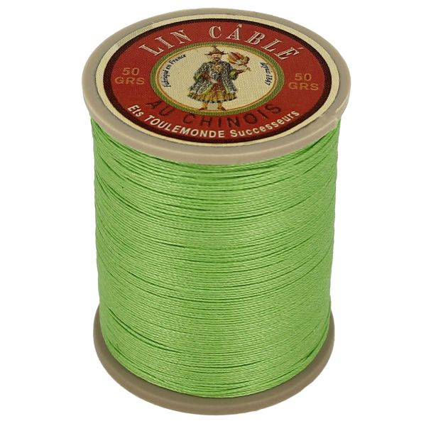 Bobine de 200m de fil de lin AU CHINOIS câblé glacé - 432 Vert clair 455