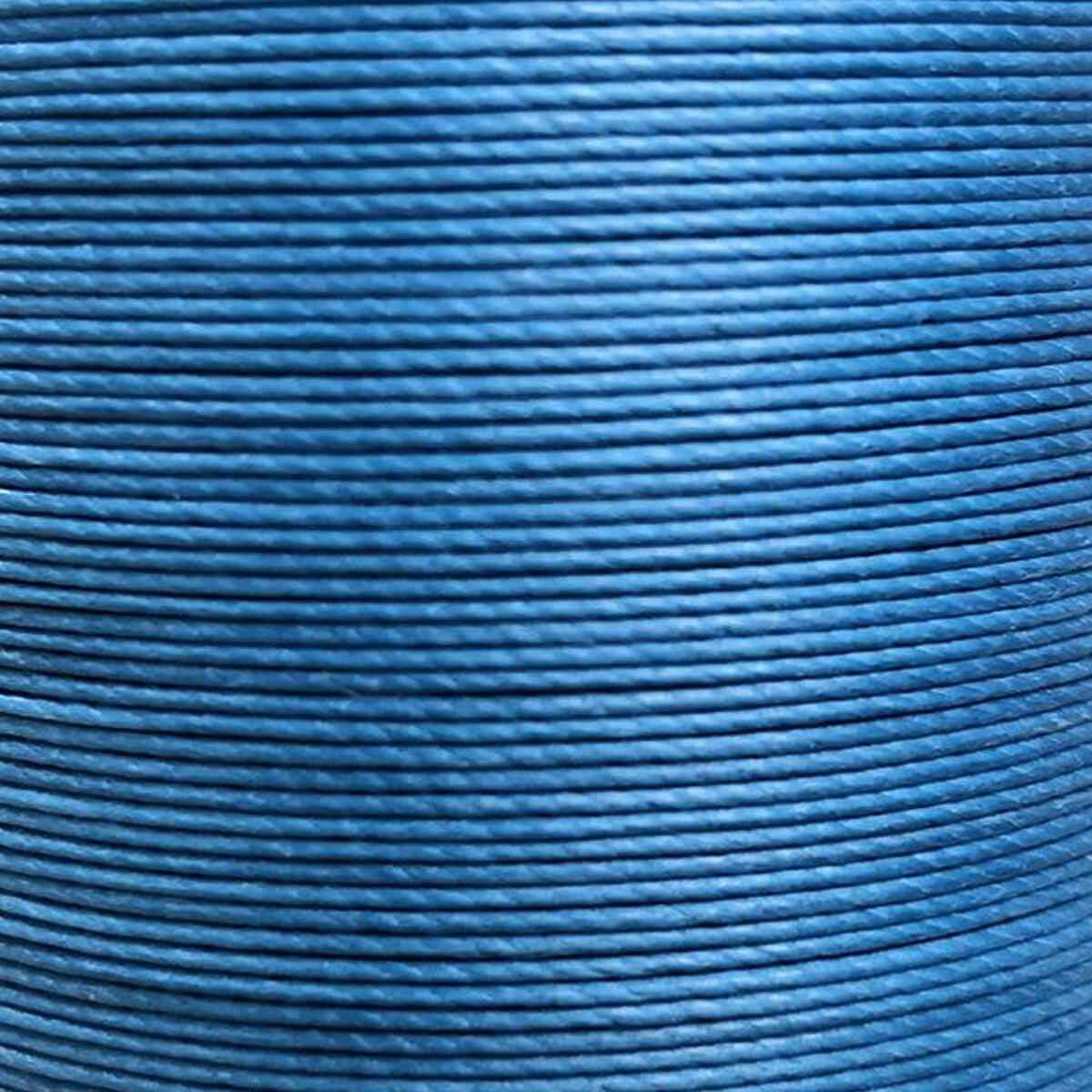 Bobine de 90m de fil de lin ciré MeiSi super fine M40 - 0,45 mm - BLEU LAGON - MS022