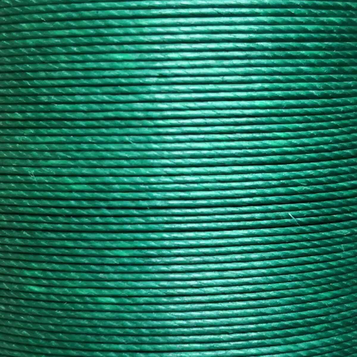 Bobine de 90m de fil de lin ciré MeiSi super fine M40 - 0,45 mm - VERT FORÊT - MS076