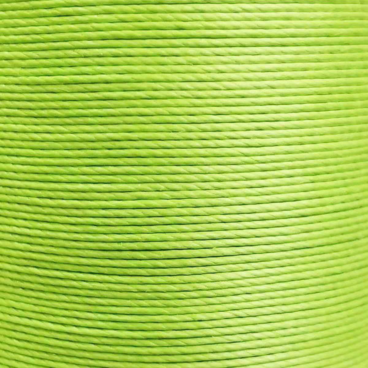 Bobine de 80m de fil de lin ciré MeiSi super fine M50 - 0,55 mm - VERT POMME - MS028