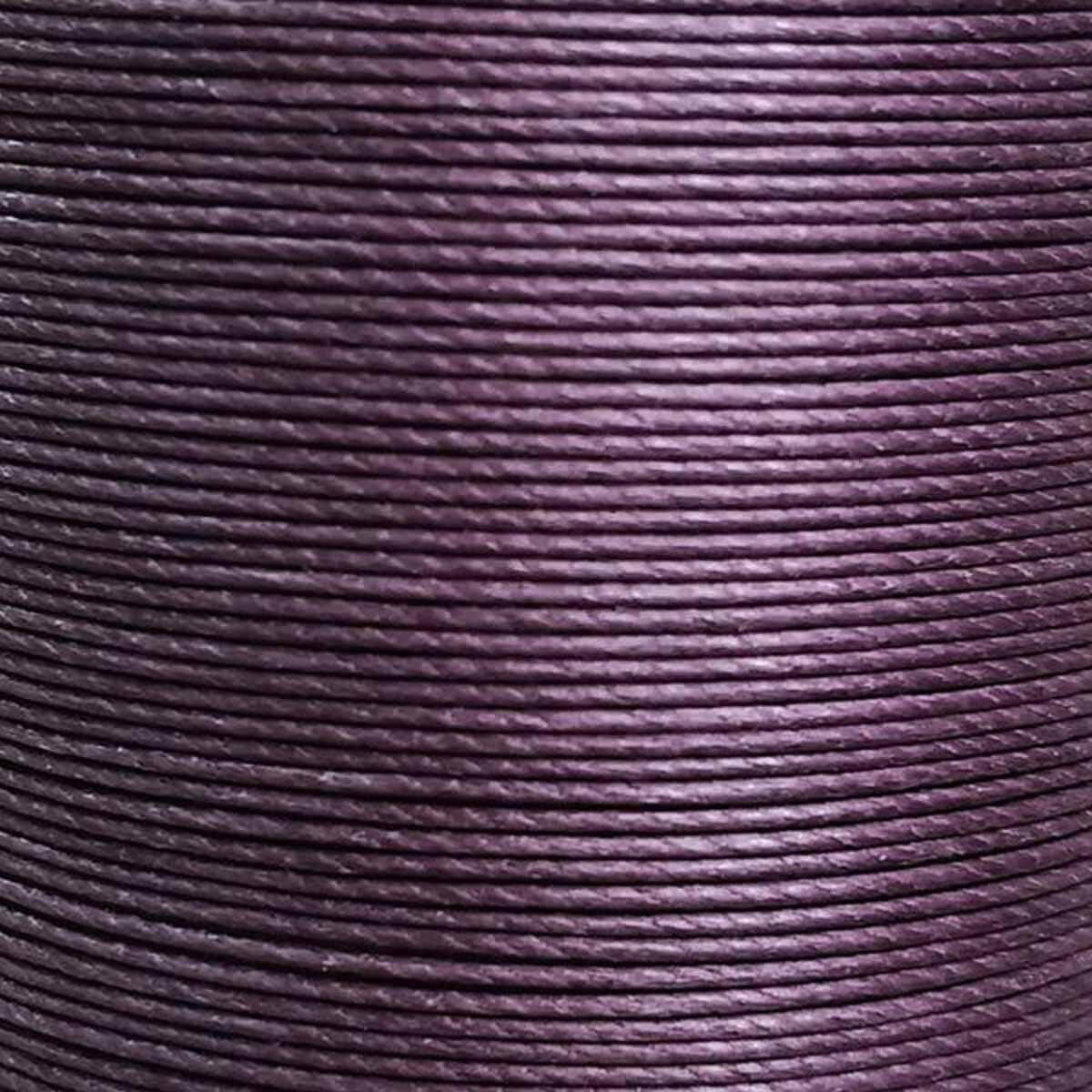 Bobine de 50m de fil de lin ciré MeiSi super fine M60 - 0,65 mm - AUBERGINE - MS030