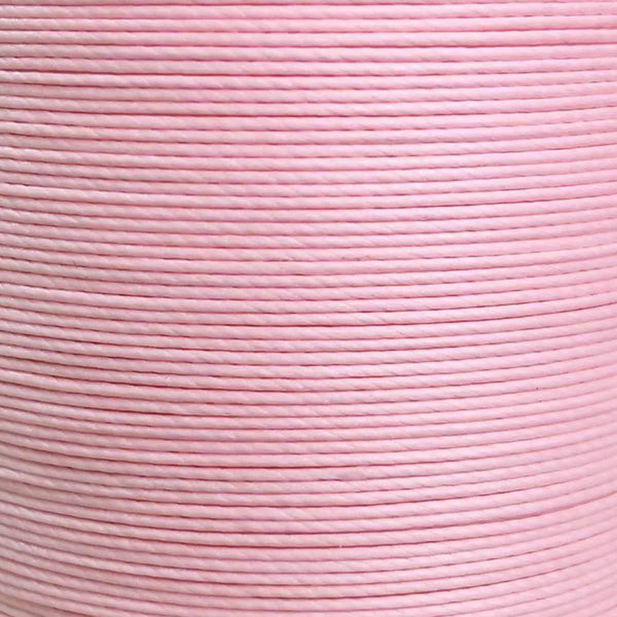 Bobine de 50m de fil de lin ciré MeiSi super fine M60 - 0,65 mm - ROSE DRAGÉE - MS013