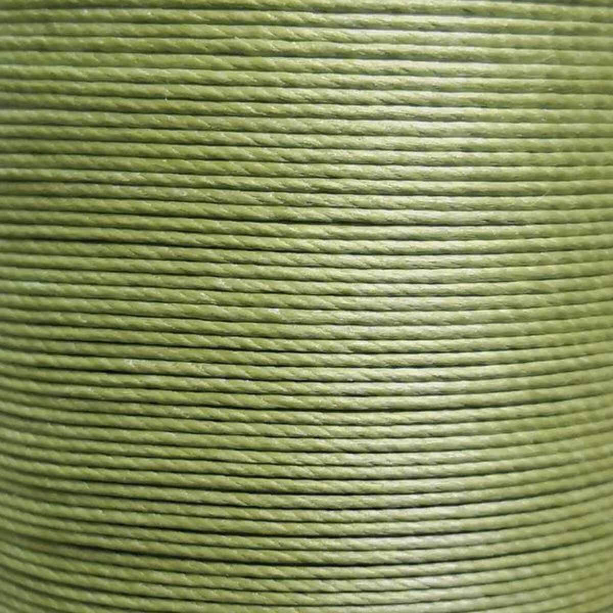 Bobine de 50m de fil de lin ciré MeiSi super fine M60 - 0,65 mm - VERT OLIVE - MS039