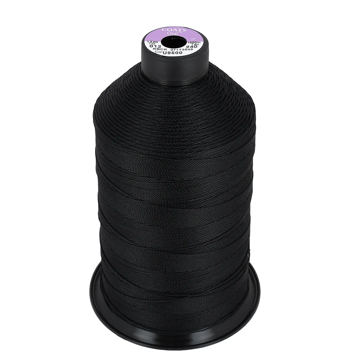 Bobine de fil polyester GRAL N°12 - 1000m Noir U9500