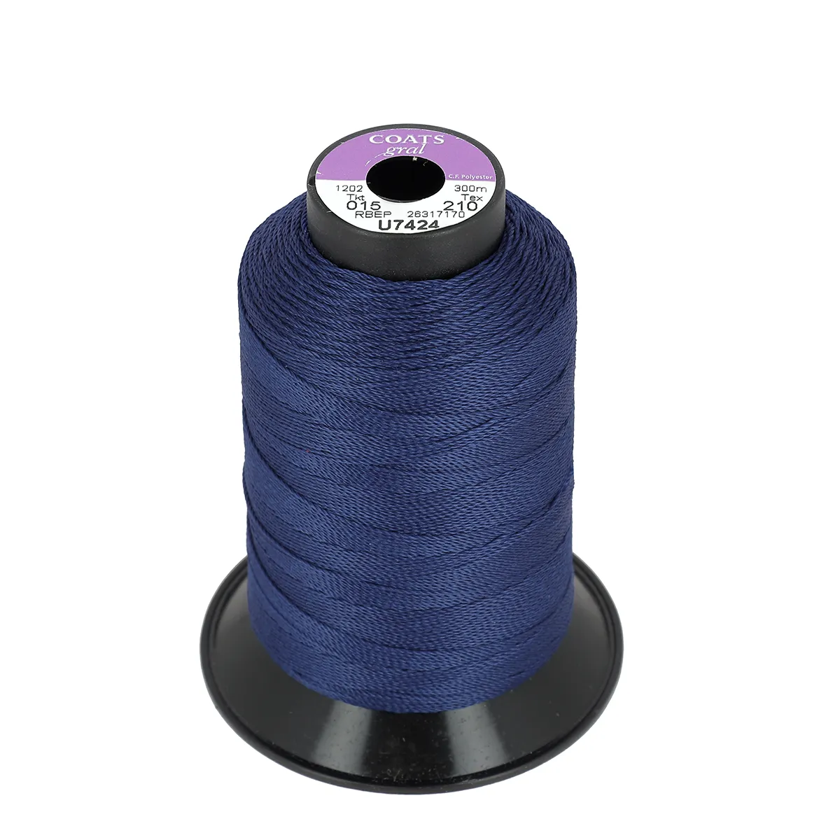 Bobine de fil polyester GRAL N°15 - 300m Bleu marine U7424