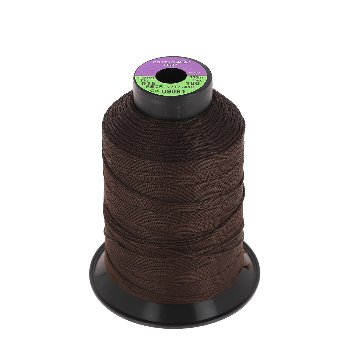Bobine de fil polyester GRAL N°15 - 300m Marron foncé U9091