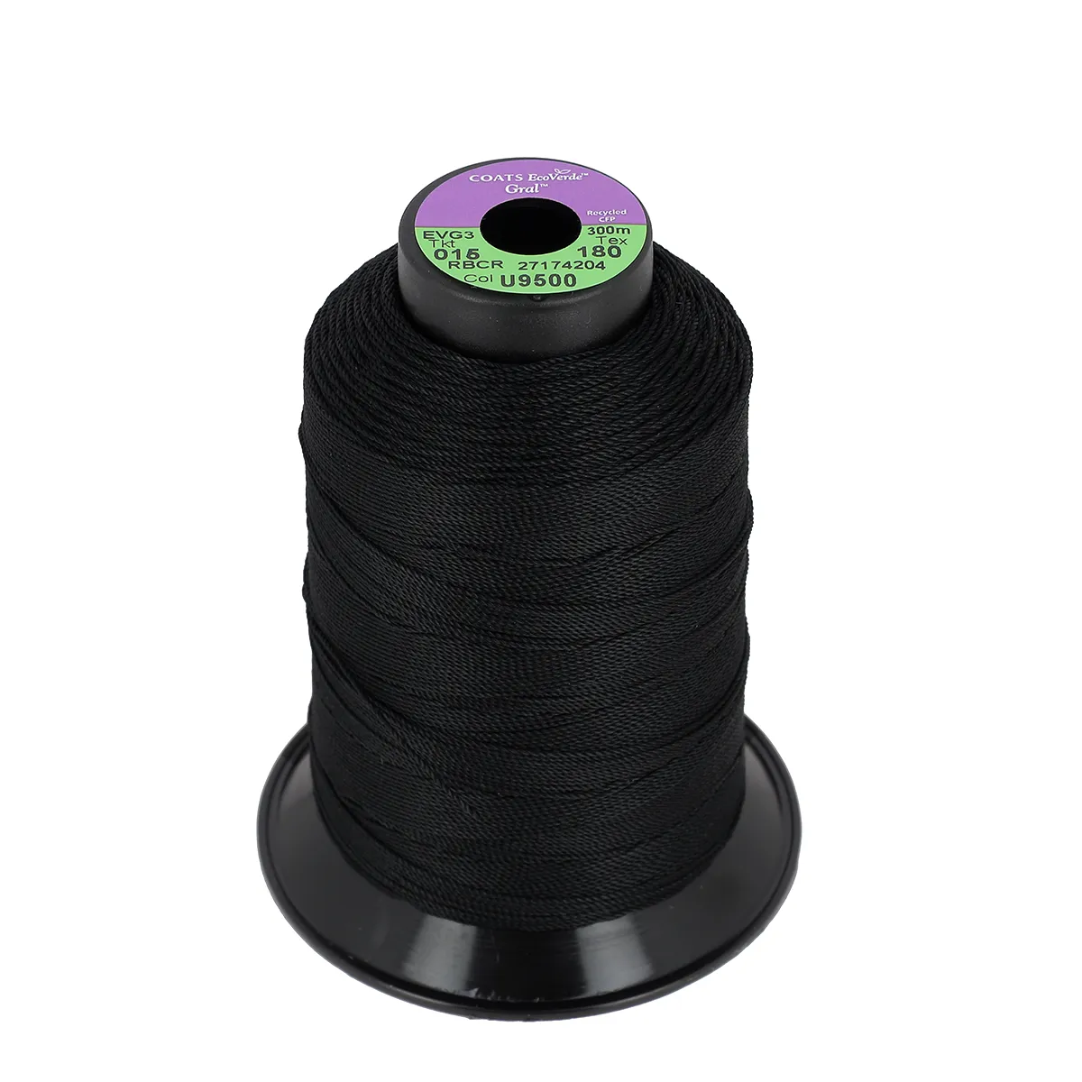 Bobine de fil polyester GRAL N°15 - 300m Noir U9500