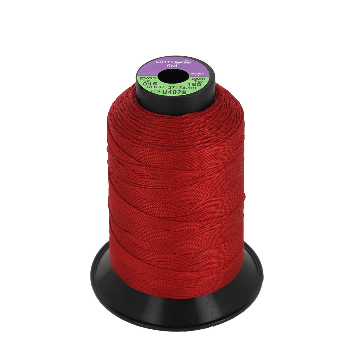 Bobine de fil polyester GRAL N°15 - 300m Rouge U4079