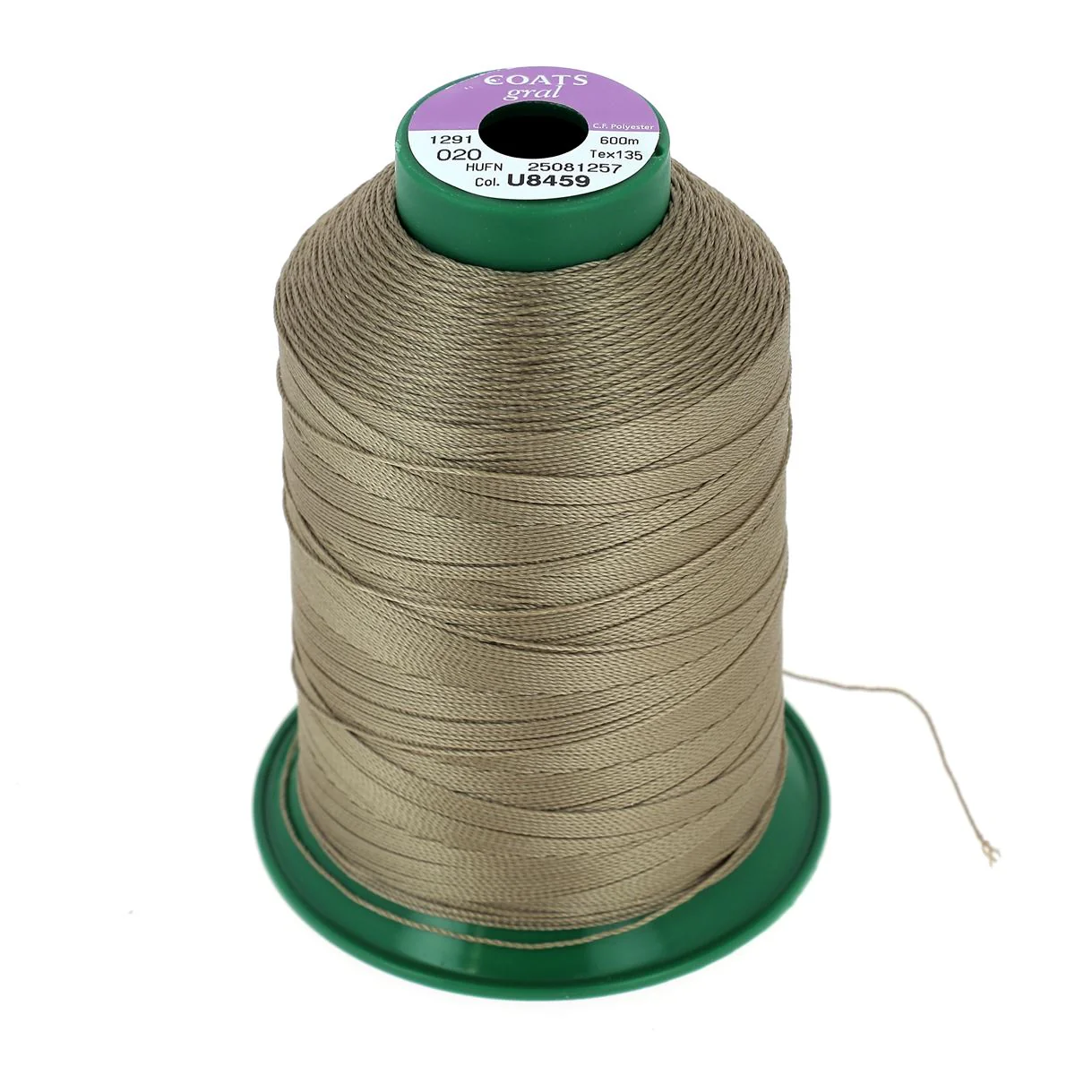 Bobine de fil polyester GRAL N°20 - 600m Marron Taupe U8459
