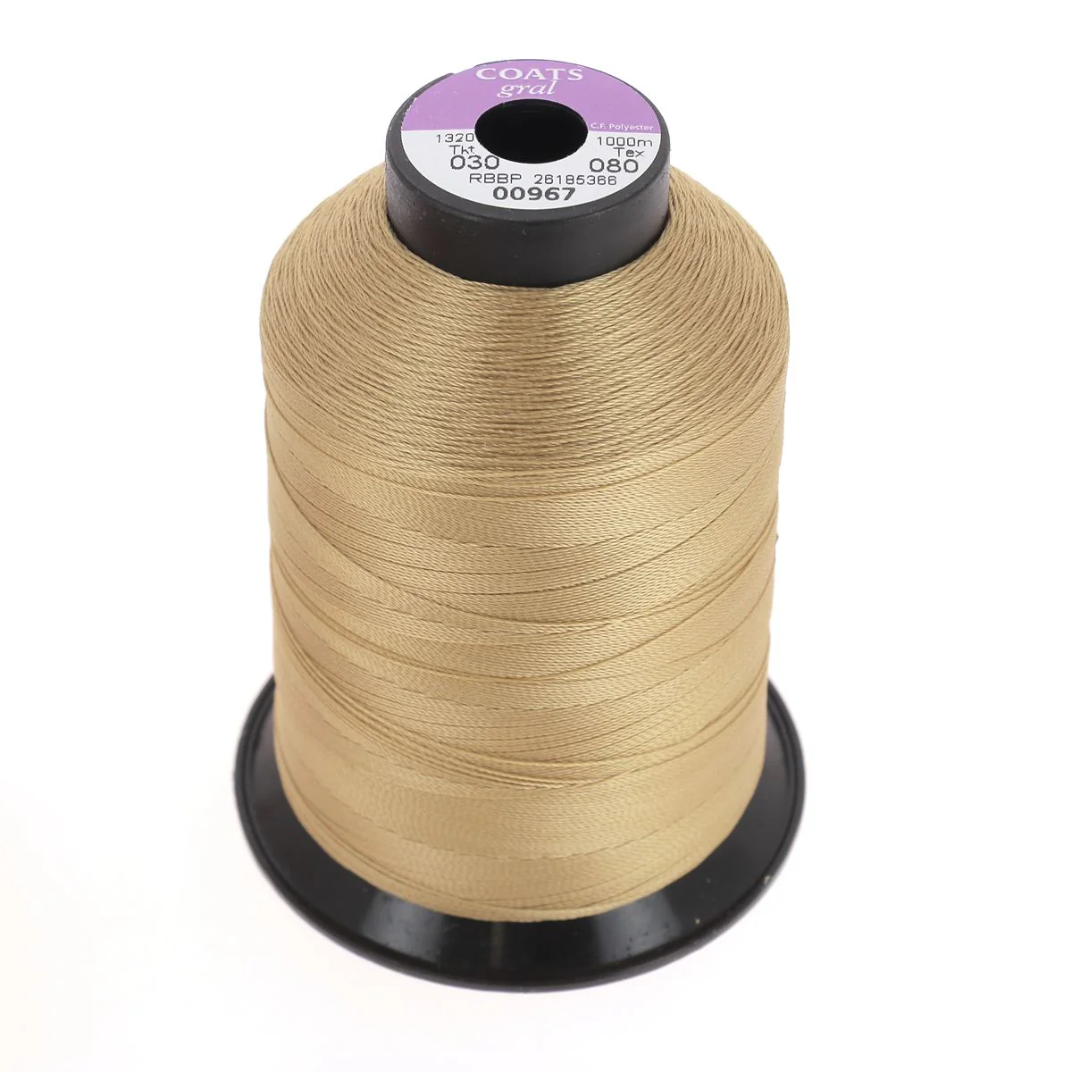 Bobine de fil polyester GRAL N°30 - 1000m Brun clair 00967