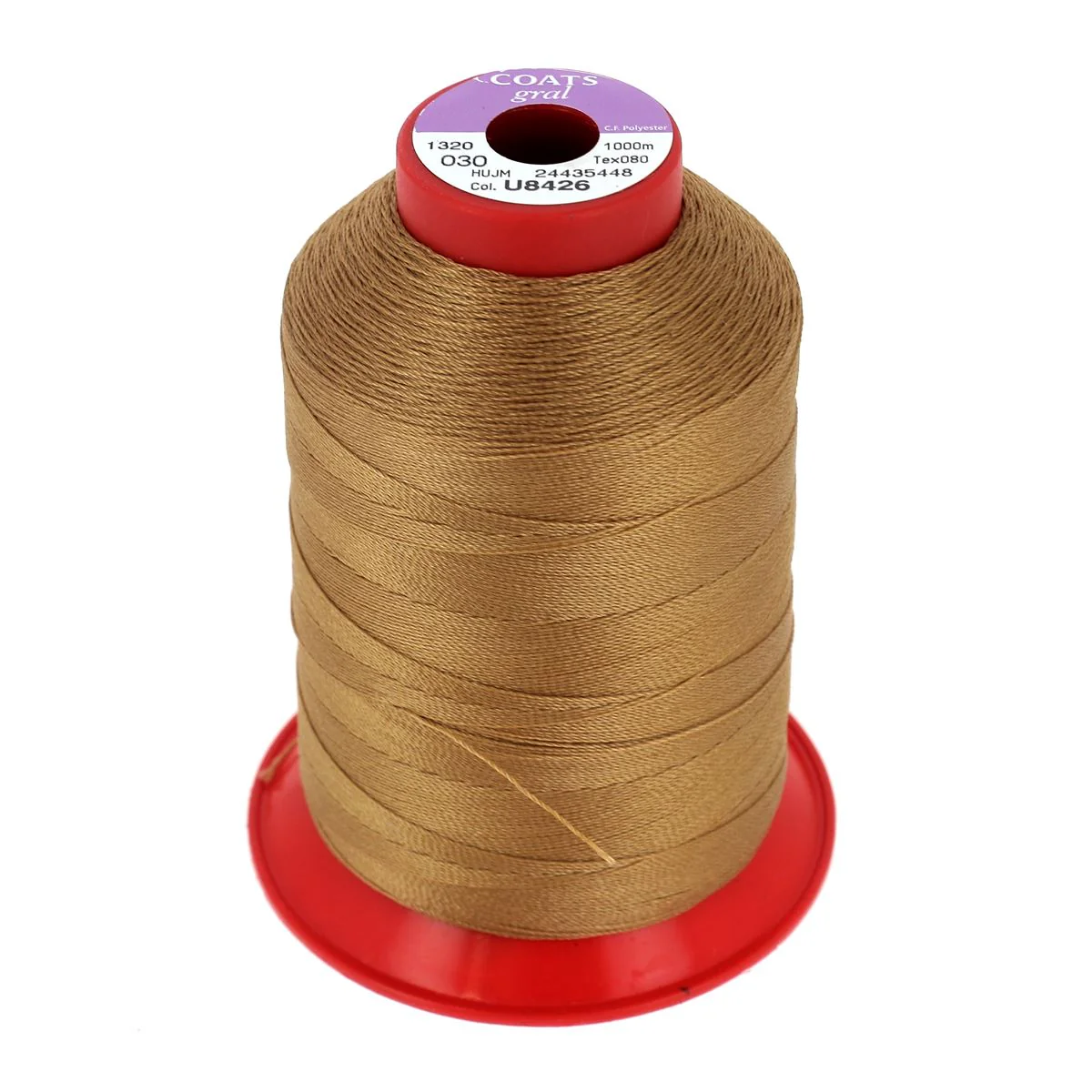 Bobine de fil polyester GRAL N°30 - 1000m Marron Terre de Sienne U8426