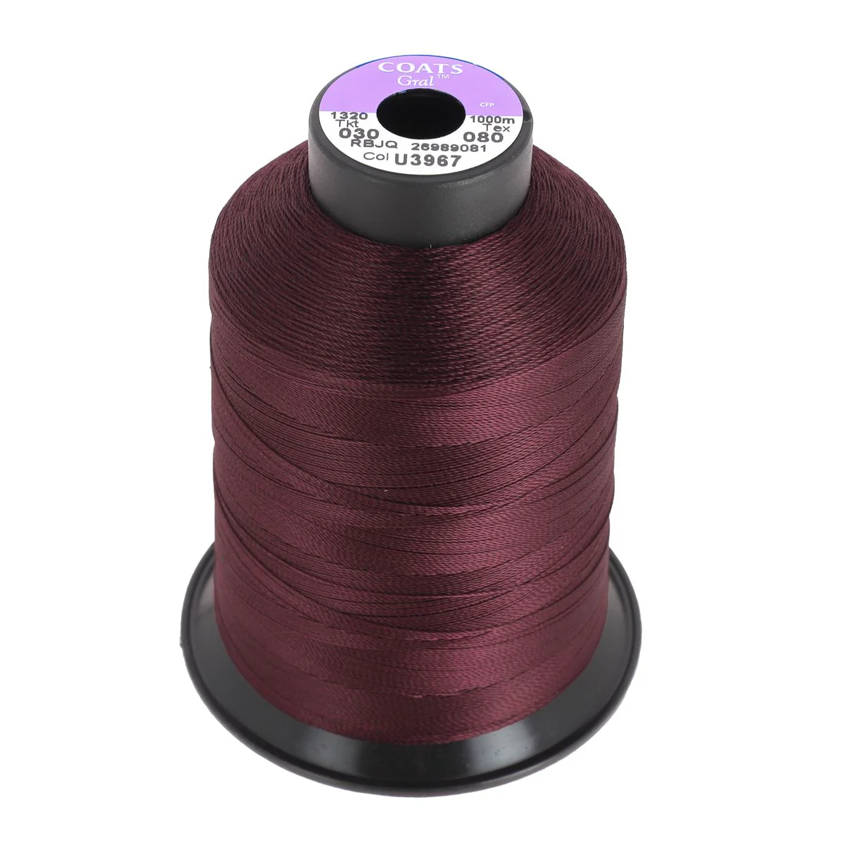 Bobine de fil polyester GRAL N°30 - 1000m Prune U3967