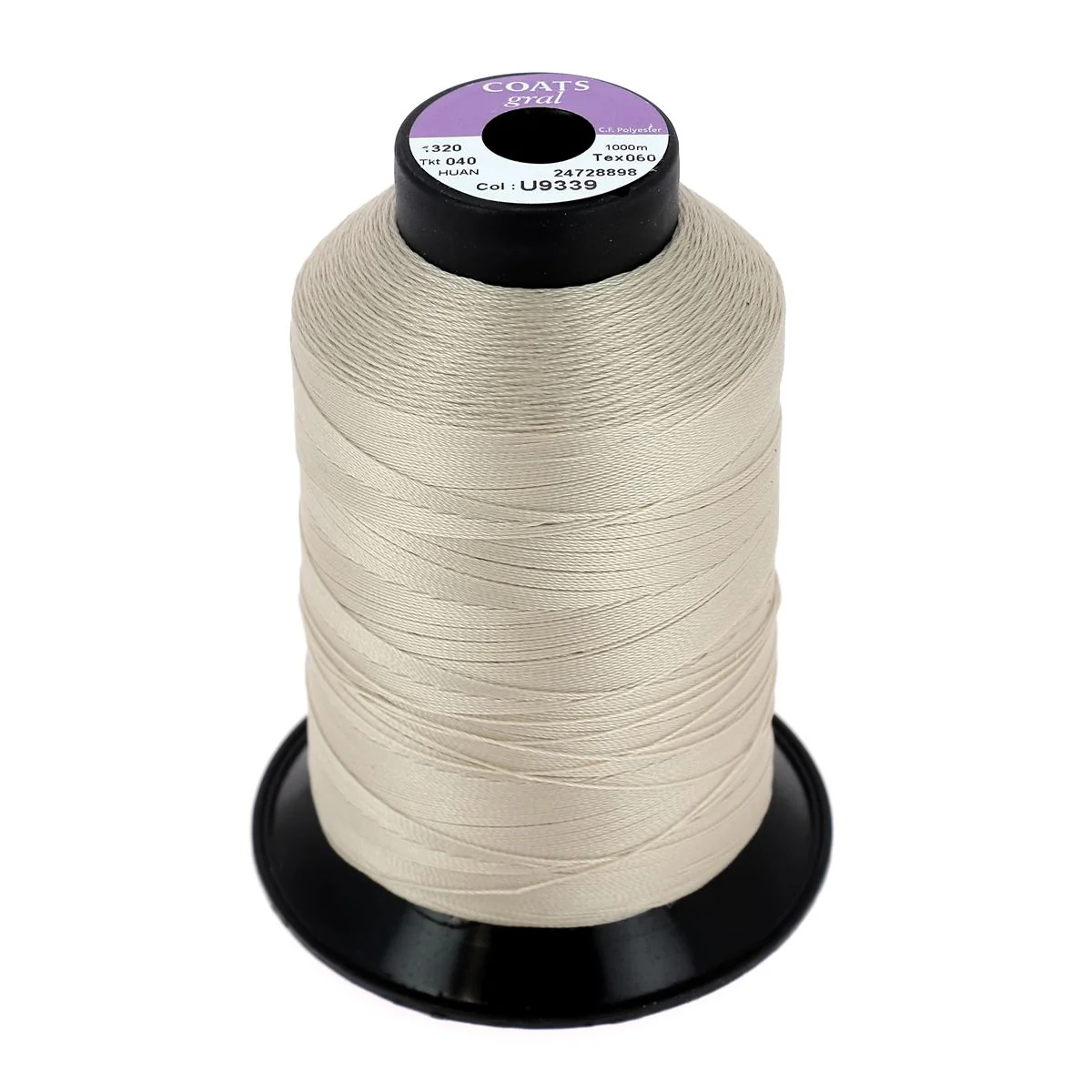 Bobine de fil polyester GRAL N°40 - 1000m Beige Lin U9339