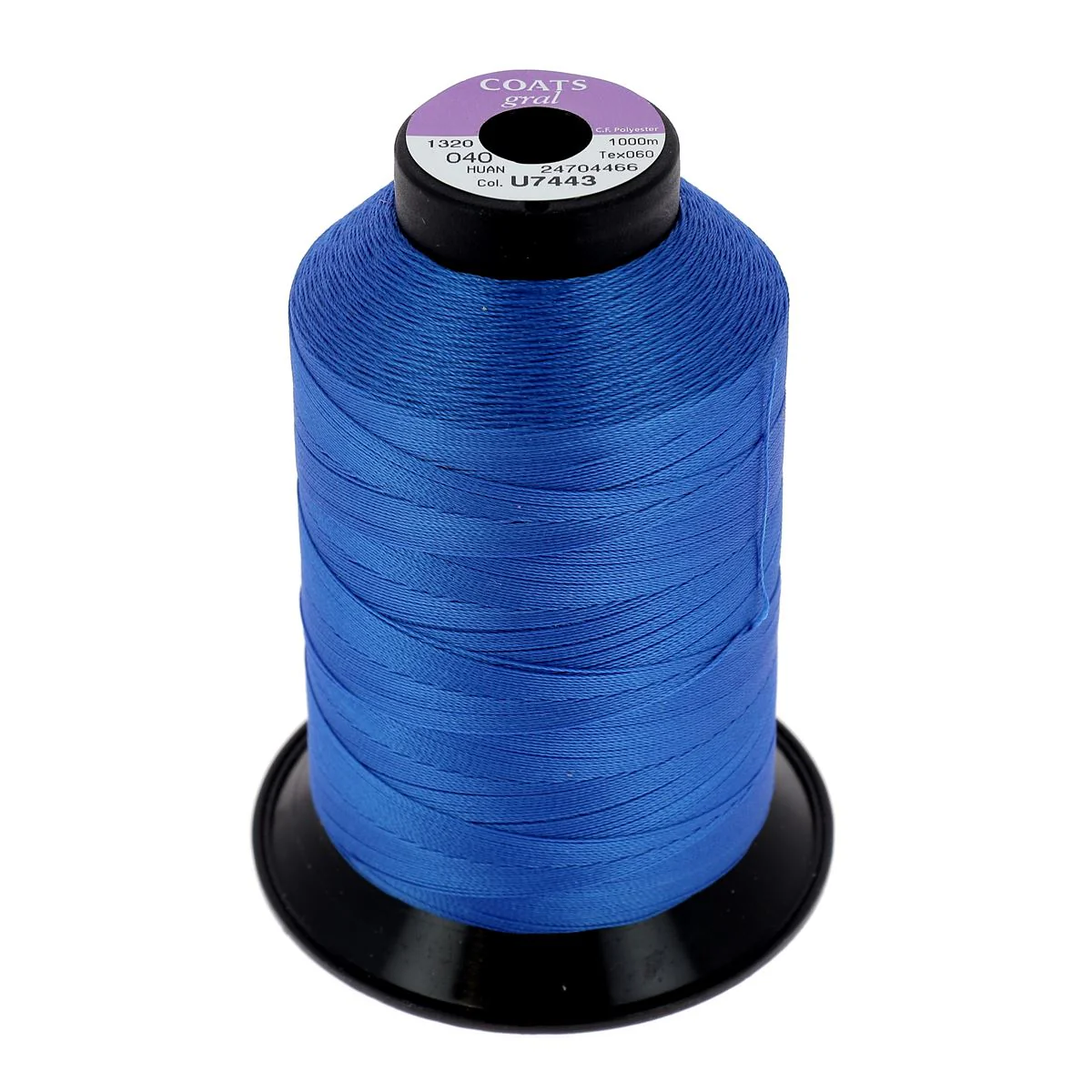 Bobine de fil polyester GRAL N°40 - 1000m Bleu Moyen U7443