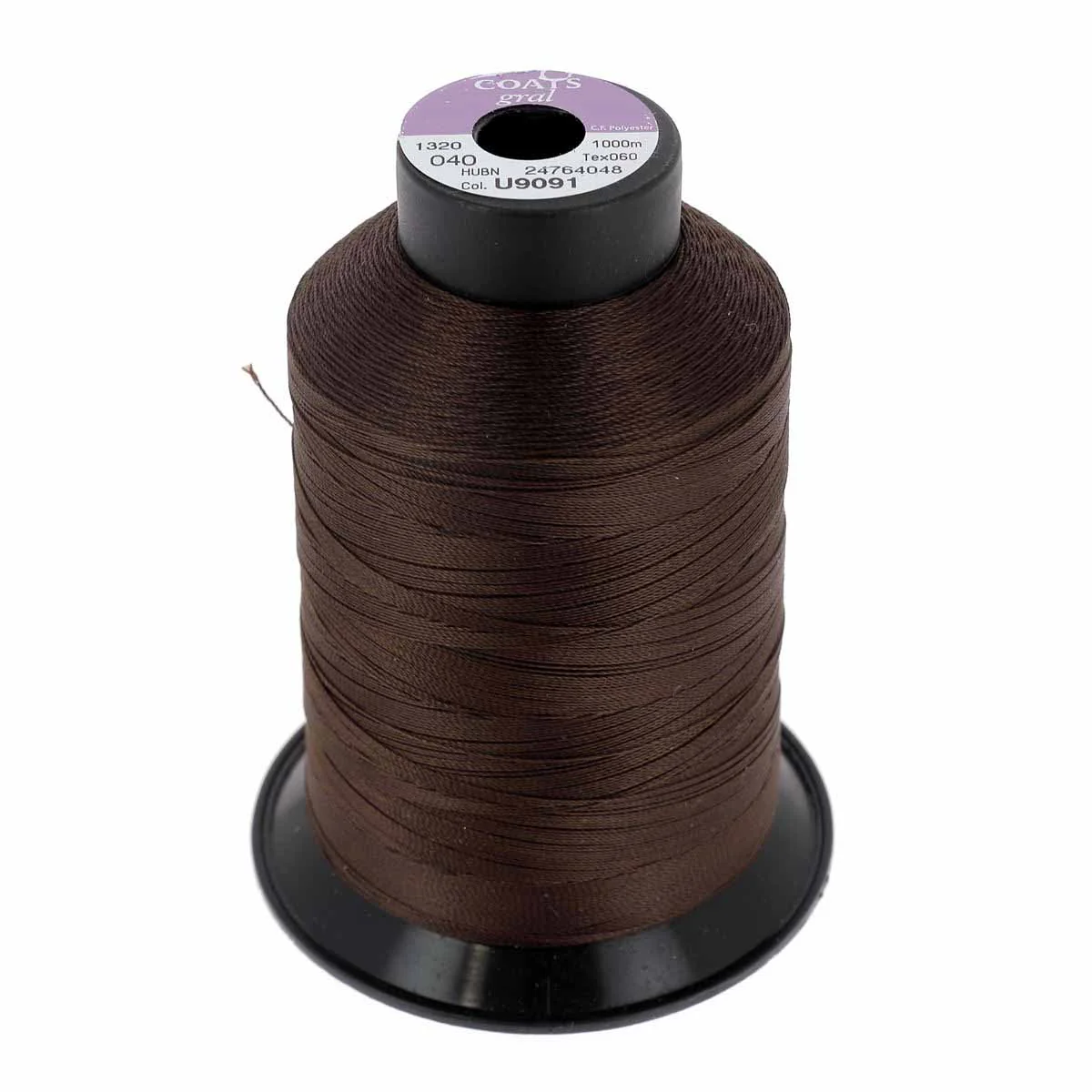 Bobine de fil polyester GRAL N°40 - 1000m Marron foncé U9091