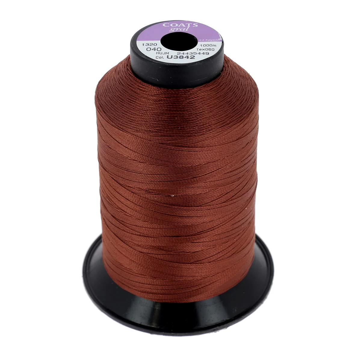 Bobine de fil polyester GRAL N°40 - 1000m Marron Moyen U3842